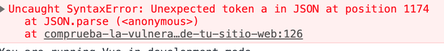 Uncaught SyntaxError: Unexpected token a in JSON at position at JSON.parse (<anonymous>)
