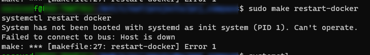 ventana consola de linux con comando systemctl restart docker